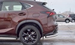 18 999 р. Защита заднего бампера (Ø63 мм с надписью, нержавейка) SLITKOFF Lexus NX200 Z10 дорестайлинг (2014-2017)  с доставкой в г. Пермь. Увеличить фотографию 3