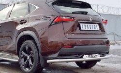 18 999 р. Защита заднего бампера (Ø63 мм с надписью, нержавейка) SLITKOFF Lexus NX200 Z10 дорестайлинг (2014-2017)  с доставкой в г. Пермь. Увеличить фотографию 4