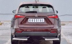 Защита заднего бампера (Ø63 мм уголки, нержавейка) SLITKOFF Lexus NX200  Z10 (2014-2017) дорестайлинг