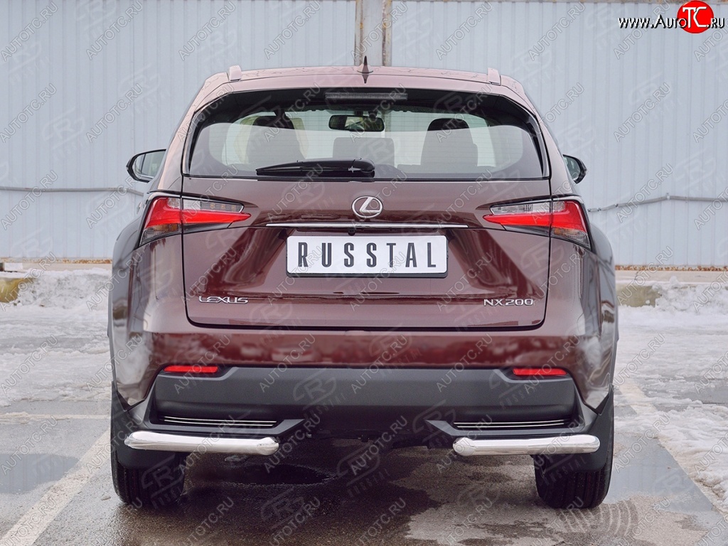 16 899 р. Защита заднего бампера (Ø63 мм уголки, нержавейка) SLITKOFF Lexus NX200 Z10 дорестайлинг (2014-2017)  с доставкой в г. Пермь
