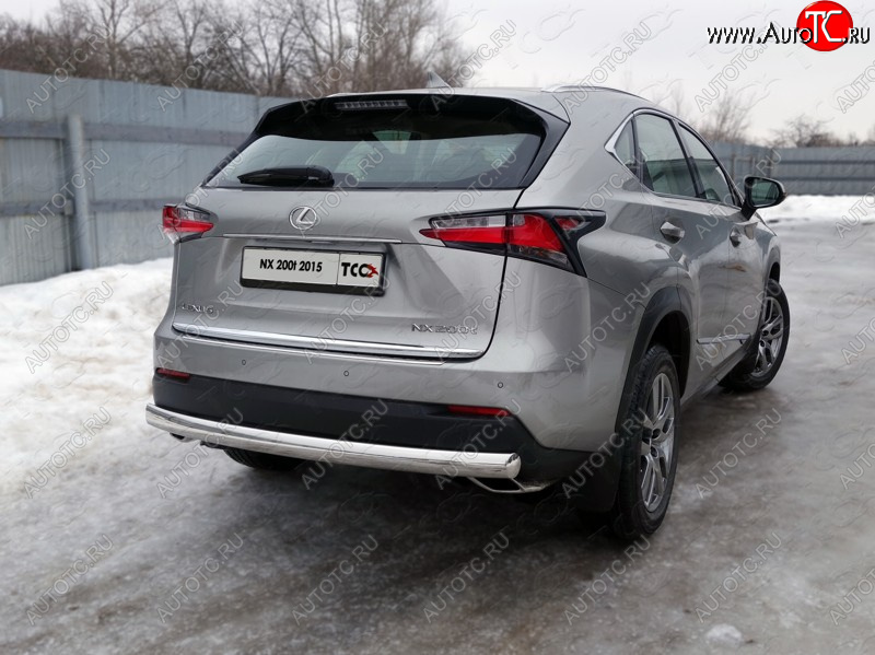 21 999 р. Защита заднего бампера (овальная) ТСС (нержавейка d75х42 мм) Lexus NX200 Z10 дорестайлинг (2014-2017)  с доставкой в г. Пермь
