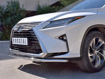 18 299 р. Защита переднего бампера (Ø42 мм, нержавейка, кроме F-Sport) SLITKOFF Lexus RX350L AL20 дорестайлинг (2017-2019)  с доставкой в г. Пермь. Увеличить фотографию 4