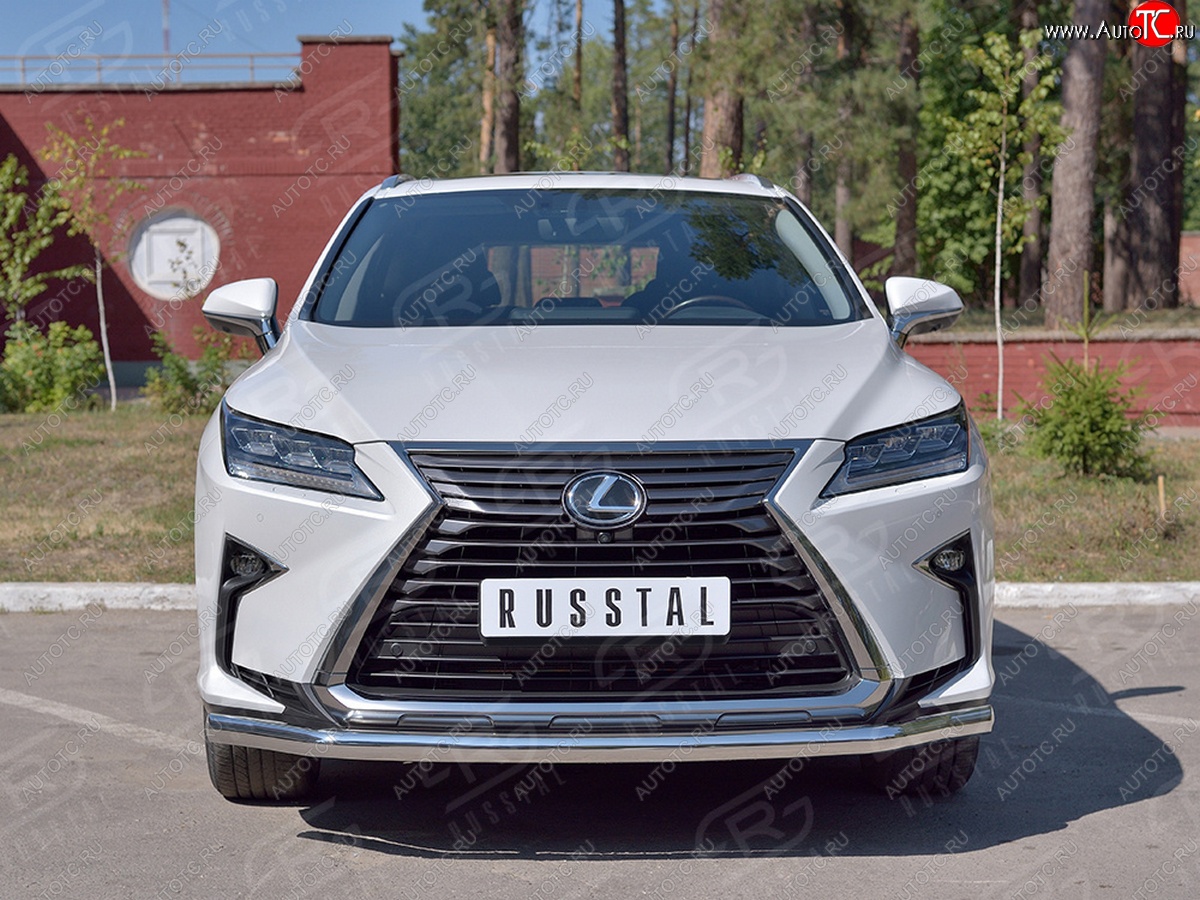 19 299 р. Защита переднего бампера (Ø63 мм, нержавейка, кроме F-Sport) SLITKOFF Lexus RX350L AL20 рестайлинг (2019-2022)  с доставкой в г. Пермь