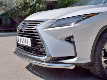 19 299 р. Защита переднего бампера (Ø63 мм, нержавейка, кроме F-Sport) SLITKOFF Lexus RX350L AL20 рестайлинг (2019-2022)  с доставкой в г. Пермь. Увеличить фотографию 4