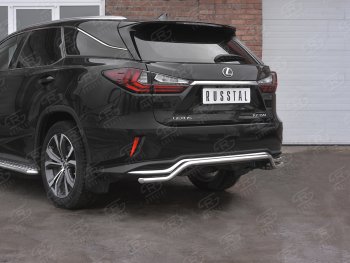 15 799 р. Защита заднего бампера (Ø42 мм волна, нержавейка, NOT F-SPORT) SLITKOFF  Lexus RX350L  AL20 (2017-2022) дорестайлинг, рестайлинг  с доставкой в г. Пермь. Увеличить фотографию 2