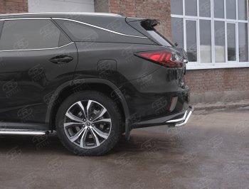 15 799 р. Защита заднего бампера (Ø42 мм волна, нержавейка, NOT F-SPORT) SLITKOFF  Lexus RX350L  AL20 (2017-2022) дорестайлинг, рестайлинг  с доставкой в г. Пермь. Увеличить фотографию 3