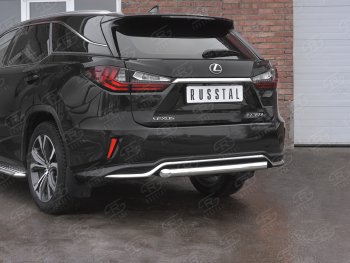 17 999 р. Защита заднего бампера (Ø63 мм, нержавейка, NOT F-SPORT) SLITKOFF  Lexus RX350L  AL20 (2017-2022) дорестайлинг, рестайлинг  с доставкой в г. Пермь. Увеличить фотографию 2