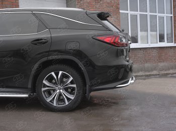 17 999 р. Защита заднего бампера (Ø63 мм, нержавейка, NOT F-SPORT) SLITKOFF  Lexus RX350L  AL20 (2017-2022) дорестайлинг, рестайлинг  с доставкой в г. Пермь. Увеличить фотографию 3