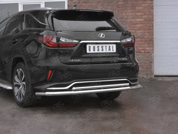 20 599 р. Защита заднего бампера (Ø63 и 42 мм, нержавейка, NOT F-SPORT) SLITKOFF  Lexus RX350L  AL20 (2017-2022) дорестайлинг, рестайлинг  с доставкой в г. Пермь. Увеличить фотографию 2