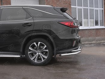 20 599 р. Защита заднего бампера (Ø63 и 42 мм, нержавейка, NOT F-SPORT) SLITKOFF  Lexus RX350L  AL20 (2017-2022) дорестайлинг, рестайлинг  с доставкой в г. Пермь. Увеличить фотографию 3