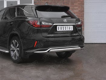 13 999 р. Защита заднего бампера (Ø75х42 мм, нержавейка, NOT F-SPORT) Russtal Lexus RX350L AL20 рестайлинг (2019-2022)  с доставкой в г. Пермь. Увеличить фотографию 2