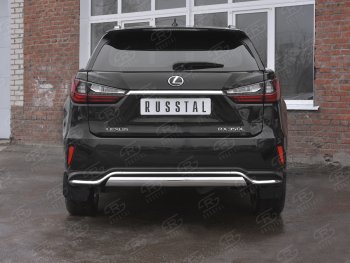 13 999 р. Защита заднего бампера (Ø75х42 мм, нержавейка, NOT F-SPORT) Russtal Lexus RX350L AL20 рестайлинг (2019-2022)  с доставкой в г. Пермь. Увеличить фотографию 3