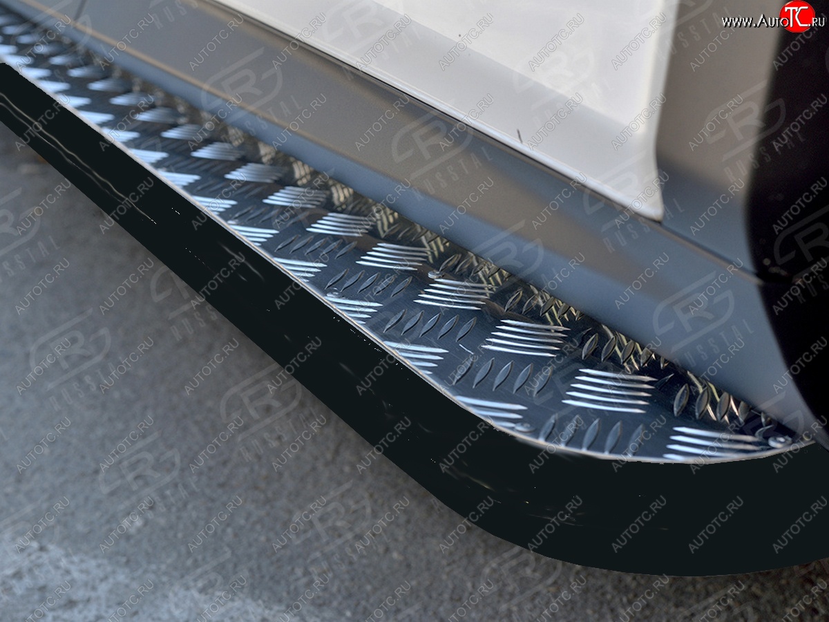 22 999 р. Порожки для ног (кроме комплектации F-Sport) SLITKOFF (Ø42 мм) Lexus RX350L AL20 дорестайлинг (2017-2019) (Лист алюминиевый, труба - сталь окрашенная в черный цвет)  с доставкой в г. Пермь
