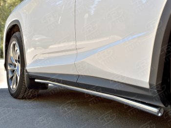 17 299 р. Защита порогов (Ø42 мм, нержавейка, кроме F-Sport) SLITKOFF  Lexus RX350L  AL20 (2017-2022) дорестайлинг, рестайлинг (Металлические торцы под 90°)  с доставкой в г. Пермь. Увеличить фотографию 3