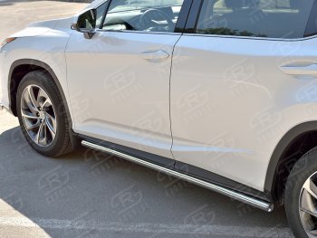 19 999 р. Защита порогов (Ø63 мм, нержавейка, кроме F-sport) SLITKOFF Lexus RX350L AL20 дорестайлинг (2017-2019) (Металлические торцы под 90°)  с доставкой в г. Пермь. Увеличить фотографию 2