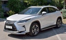 19 549 р. Защита переднего бампера (2 трубыØ63 и 42 мм, нержавейка) SLITKOFF Lexus RX 200T AL20 дорестайлинг (2015-2017)  с доставкой в г. Пермь. Увеличить фотографию 2