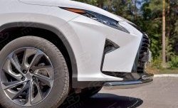 19 549 р. Защита переднего бампера (2 трубыØ63 и 42 мм, нержавейка) SLITKOFF Lexus RX 200T AL20 дорестайлинг (2015-2017)  с доставкой в г. Пермь. Увеличить фотографию 3