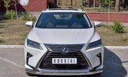 Защита переднего бампера (2 трубыØ63 и 42 мм, нержавейка) SLITKOFF Lexus RX  200T (2015-2017) AL20 дорестайлинг
