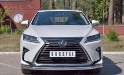 Защита переднего бампера (Ø63 мм, нержавейка) SLITKOFF Lexus RX  200T (2015-2017) AL20 дорестайлинг