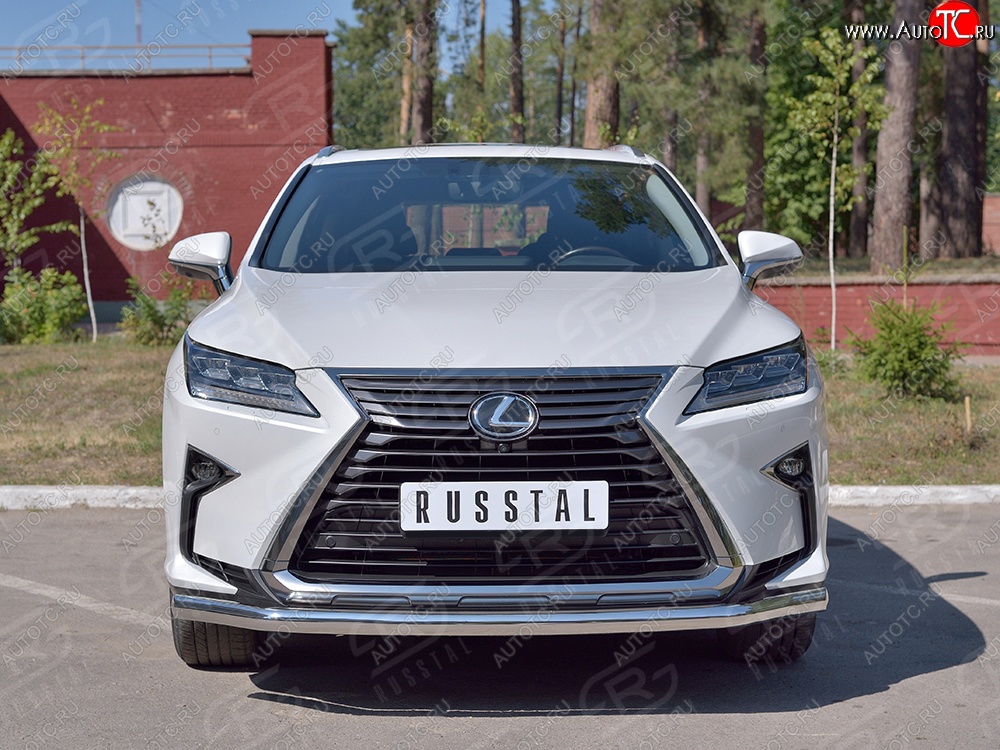 16 949 р. Защита переднего бампера (Ø63 мм, нержавейка) SLITKOFF Lexus RX 200T AL20 дорестайлинг (2015-2017)  с доставкой в г. Пермь