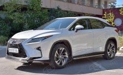 12 999 р. Защита переднего бампера (Ø75х42 мм, нержавейка) Russtal Lexus RX 200T AL20 дорестайлинг (2015-2017)  с доставкой в г. Пермь. Увеличить фотографию 2