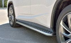 24 649 р. Широкая защита порогов из трубы диаметром 42 мм SLITKOFF  Lexus RX  200T (2015-2017) AL20 дорестайлинг  с доставкой в г. Пермь. Увеличить фотографию 2