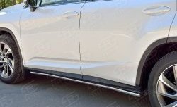 17 299 р. Защита порогов из круглой трубы диаметром 42 мм SLITKOFF  Lexus RX  200T (2015-2017) AL20 дорестайлинг  с доставкой в г. Пермь. Увеличить фотографию 2