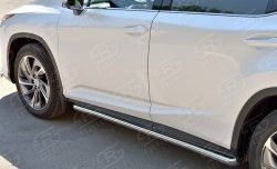29 699 р. Защита порогов из круглой трубы диаметром 63 мм SLITKOFF Lexus RX 200T AL20 дорестайлинг (2015-2017)  с доставкой в г. Пермь. Увеличить фотографию 2