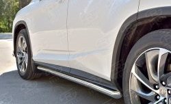 29 699 р. Защита порогов из круглой трубы диаметром 63 мм SLITKOFF Lexus RX 200T AL20 дорестайлинг (2015-2017)  с доставкой в г. Пермь. Увеличить фотографию 3