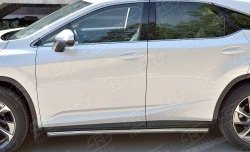 Защита порогов из круглой трубы диаметром 63 мм SLITKOFF Lexus RX  200T (2015-2017) AL20 дорестайлинг