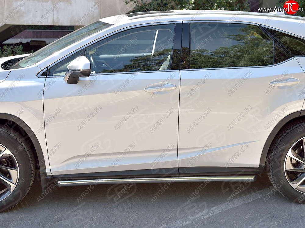 29 699 р. Защита порогов из круглой трубы диаметром 63 мм SLITKOFF Lexus RX 200T AL20 дорестайлинг (2015-2017)  с доставкой в г. Пермь