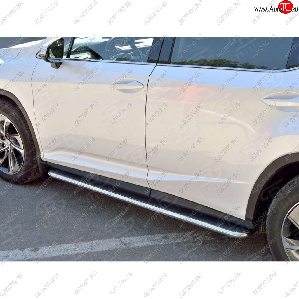27 999 р. Широкая защита порогов с трубой диаметром 42 мм SLITKOFF v3 Lexus RX 200T AL20 дорестайлинг (2015-2017)  с доставкой в г. Пермь