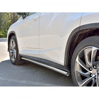 19 999 р. Защита порогов SLITKOFF из круглой трубы диаметром 42 мм v3  Lexus RX  200T (2015-2017) AL20 дорестайлинг  с доставкой в г. Пермь. Увеличить фотографию 2