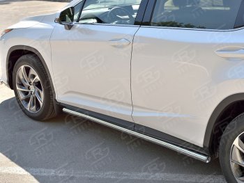 Защита порогов SLITKOFF из круглой трубы диаметром 42 мм v3 Lexus RX  200T (2015-2017) AL20 дорестайлинг