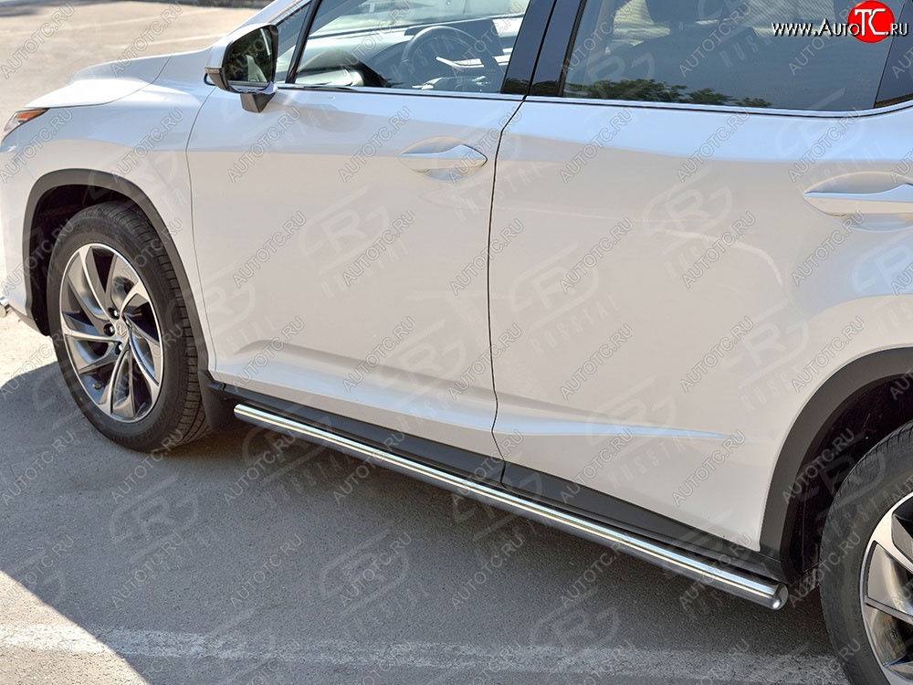 19 999 р. Защита порогов SLITKOFF из круглой трубы диаметром 42 мм v3  Lexus RX  200T (2015-2017) AL20 дорестайлинг  с доставкой в г. Пермь