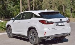 17 399 р. Защита заднего бампера (Ø42 мм волна, нержавейка) SLITKOFF Lexus RX 200T AL20 дорестайлинг (2015-2017)  с доставкой в г. Пермь. Увеличить фотографию 2