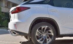 17 399 р. Защита заднего бампера (Ø42 мм волна, нержавейка) SLITKOFF Lexus RX 200T AL20 дорестайлинг (2015-2017)  с доставкой в г. Пермь. Увеличить фотографию 4