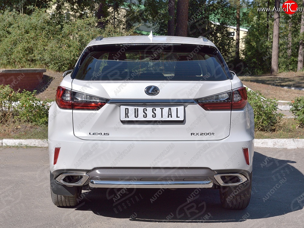 16 949 р. Защита заднего бампера (Ø63 мм, с полимерным покрытием) SLITKOFF  Lexus RX  200T (2015-2017) AL20 дорестайлинг  с доставкой в г. Пермь