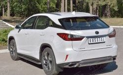 12 999 р. Защита заднего бампера (Ø75x42 мм, нержавейка) Russtal Lexus RX 200T AL20 дорестайлинг (2015-2017)  с доставкой в г. Пермь. Увеличить фотографию 2