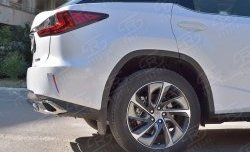 12 999 р. Защита заднего бампера (Ø75x42 мм, нержавейка) Russtal Lexus RX 200T AL20 дорестайлинг (2015-2017)  с доставкой в г. Пермь. Увеличить фотографию 4