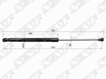 Левый упор капота SAT (газовый) Lexus RX450H AL10 дорестайлинг (2009-2012)