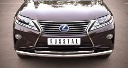 16 299 р. Защита переднего бампера (2 трубыØ63 и 42 мм, нержавейка) SLITKOFF Lexus RX270 AL10 дорестайлинг (2010-2012)  с доставкой в г. Пермь. Увеличить фотографию 2
