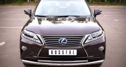 Защита переднего бампера (2 трубыØ63 и 42 мм, нержавейка) SLITKOFF Lexus RX270  AL10 - RX450H  AL10