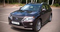 16 849 р. Защита переднего бампера (2 трубыØ75х42 мм, нержавейка) Russtal Lexus RX270 AL10 дорестайлинг (2010-2012)  с доставкой в г. Пермь. Увеличить фотографию 4