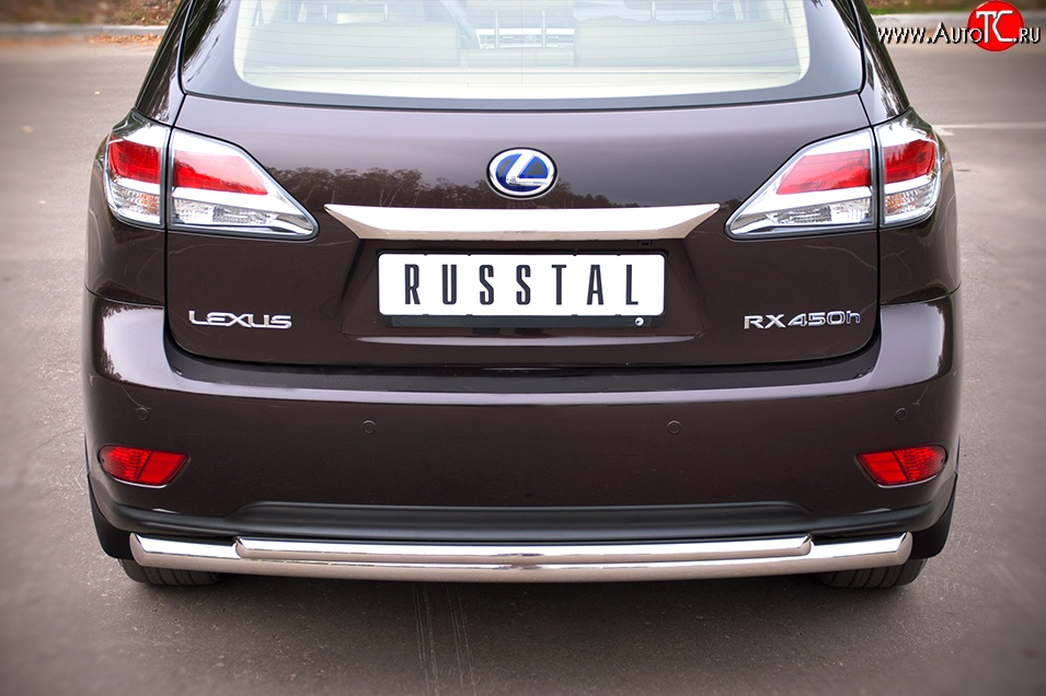 16 299 р. Защита заднего бампера (Ø63 и 42 мм, нержавейка) SLITKOFF Lexus RX270 AL10 дорестайлинг (2010-2012)  с доставкой в г. Пермь