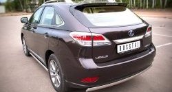 11 599 р. Защита заднего бампера (Ø75x42 мм, нержавейка) Russtal Lexus RX450H AL10 дорестайлинг (2009-2012)  с доставкой в г. Пермь. Увеличить фотографию 4