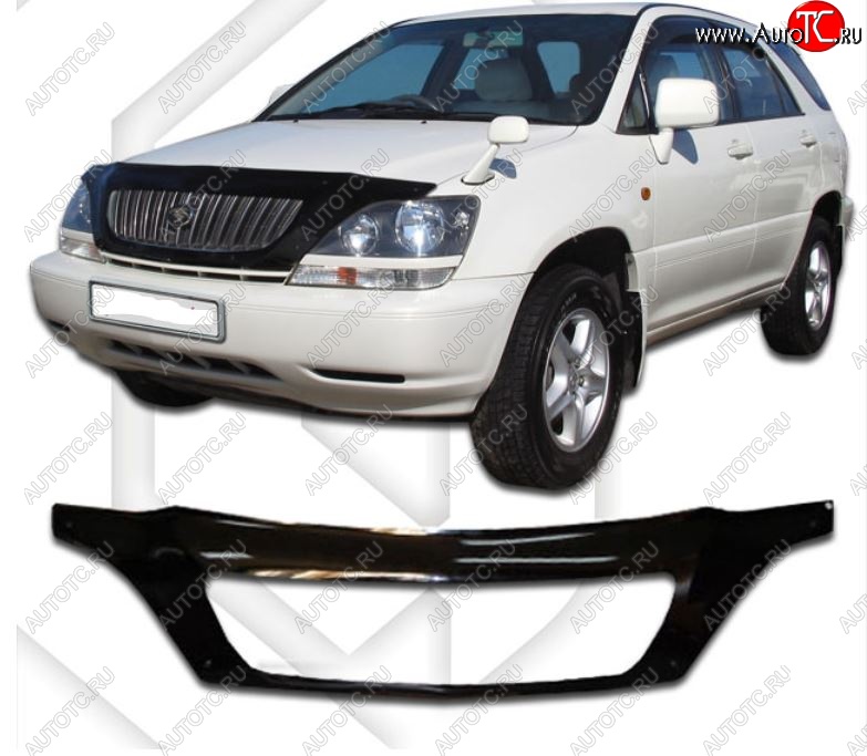 2 599 р. Дефлектор капота (exclusive) CA-Plastiс  Lexus RX300  XU10 (1995-2001) дорестайлинг (серия Classic черный, Без надписи)  с доставкой в г. Пермь