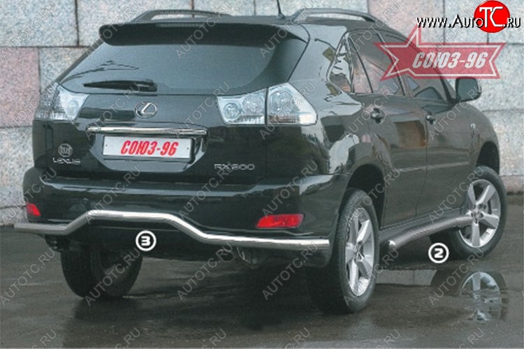 9 359 р. Защита заднего бампера Souz-96 (d60) Lexus RX330 XU30 (2003-2006)  с доставкой в г. Пермь