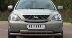 16 849 р. Защита переднего бампера (2 трубыØ75х42 мм, нержавейка) Russtal Lexus RX330 XU30 (2003-2006)  с доставкой в г. Пермь. Увеличить фотографию 3