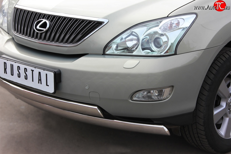 16 849 р. Защита переднего бампера (2 трубыØ75х42 мм, нержавейка) Russtal Lexus RX330 XU30 (2003-2006)  с доставкой в г. Пермь